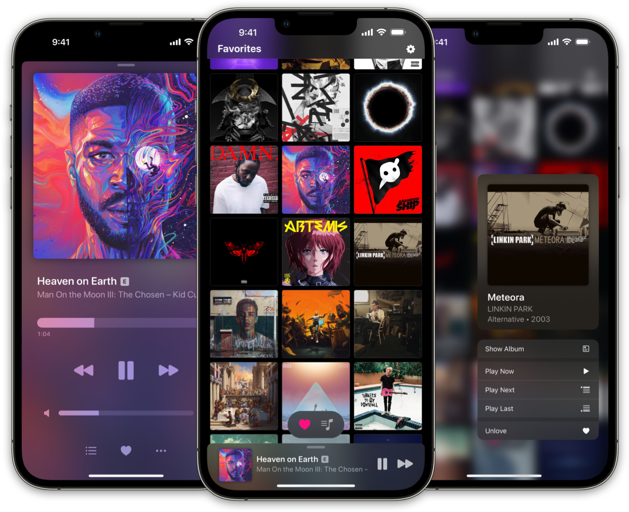 Some screenshots from my new app &lsquo;Albums&rsquo; displaying a portion of my music library.